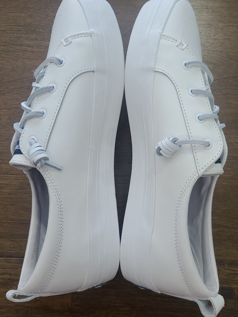Sperry Crest Vibe Platform White Leather Lace-Up Sneakers Round Toe Women's